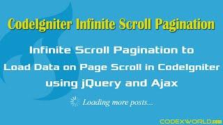 Load Data on Page Scroll in CodeIgniter using jQuery and Ajax