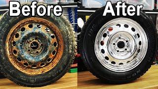 Amazing Wheel Restoration From Super Rusty To Mirror Chrome