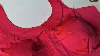 How to make peter pan deep collar blouse cutting & stitching || blouse front deep collar neck design
