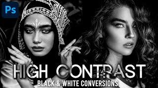 High Contrast Black & White Conversion in Photoshop CC | Dramatic Effect Tutorial