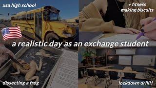a realistic day as an EXCHANGE STUDENT / USA VLOG american high school, basketball game, fitness,...