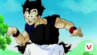 Videl and Goten's flying lesson with Gohan..