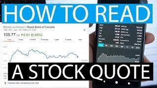 How To Read A Stock Quote