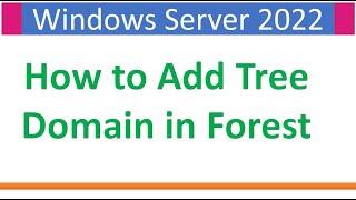 How to Add Tree Domain in an Existing Forest  | Windows Server 2022