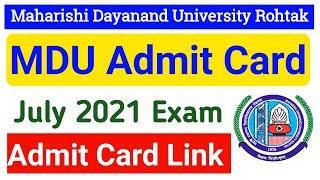 MDU  Admit Card 2021 || MDU UG/PG Regular & Distance Courses Admit Card Link