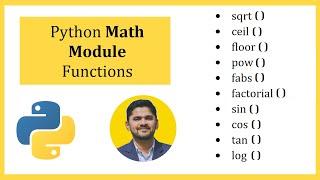 Python Math Module Functions - Examples (sqrt, ceil, floor, pow, fabs, sin, cos, cos, tan, log)