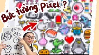 THỬ THÁCH VẼ 100 HÌNH PIXEL RỒI DÁN LÊN TOAN SIÊU TO | Beisme