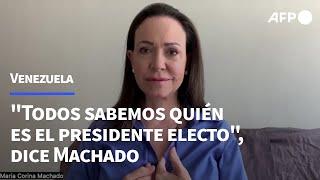 "Todos sabemos quién es el presidente electo", dice Machado ante investidura de Maduro | AFP