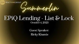 EPiQ List & Lock with Ricky Khamis - 10/4/2023