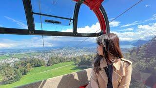 Gondola Ride to Mt Pilatus and Dragon Trail l Lucerne l Switzerlandl 4K