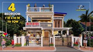 Simple House Design Idea | 2 storey with store | by: junliray creations