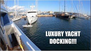 Super Yacht docking next to another Super Yacht, Captain's view!!! (Captain's Vlog 68)