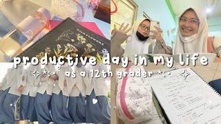 productive day in my life - as a 12th grader ੈ‧₊˚ | Ghaida Salma