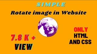 How To rotate image in HTML and  CSS