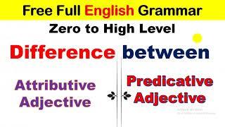 Difference between Attributive adjective and Predicative adjective?