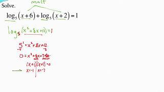 Solving lograthmic equations using properties of logarithms 2