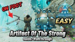 Ark: Survival Ascended The Island (HARD ICE CAVE) Artifact Of The Strong, EASY No Dino Run