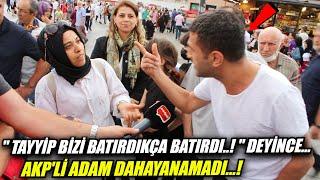 Kadının konuşmasını duyan AKP'li adam bir anda araya girince tartışma çıktı..!