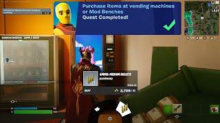How to EASILY Purchase items at vending machines or Mod Benches in Fortnite locations Quest!