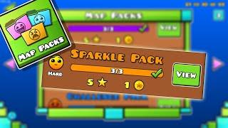 Map Packs GD | Sparkle Pack All Coins 100% | Geomerty Dash