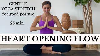 25 min Heart Opening Yoga Flow: Gentle Yoga Stretch for Good Posture