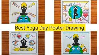 Yoga Day Poster Drawing / Yoga Day Drawing Easy / Benefits Of Yoga Drawing/ Drawing On Yoga Day