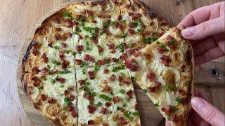 FLAMMKUCHENTEIG selber machen | FLAMMKUCHEN Rezept ohne Hefe (einfach und schnell)