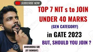 GATE 2023 Cutoff (NIT) : NITs under 40 Marks (gen) ! #aniruddhasir #gate2023 #nit #ccmt #cutoff #yt