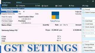 how to set gst rate in tally prime || Gst in tally prime || gst in tally prime in hindi ||