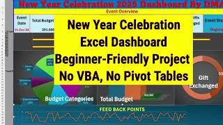 New year celebration 2025 Excel Dashboard | For Beginners | NO Pivot, No VBA