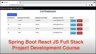 Spring Boot Full Stack Project | React JS + Spring Boot CRUD Full Stack Web Application