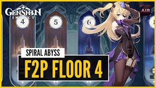 Genshin Impact - Spiral Abyss - Floor 4 - AR25 【F2P With No 5 Stars】【Sample Fight】