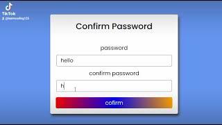 Confirm password using html css and jquery | learn coding #short