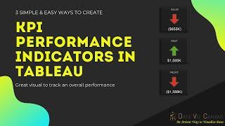 Create Key Performance indicators in tableau (KPI) with up and Down arrows