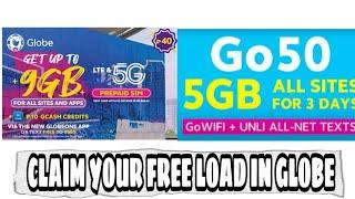 HOW TO CLAIM FREE GO50 IN GLOBE | claim your free Load in Globe|FOR NEW USER ONLY! #freeload #globe