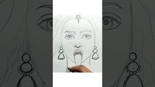 Maa kali drawing for beginners | Kali Mata drawing easy | Mahakali drawing #shorts