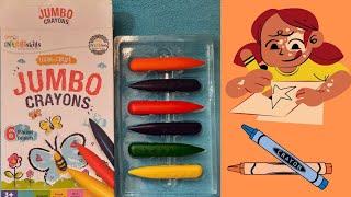 Jumbo Crayon  For Kids || 6 Vibrant  Colors || Firscry Intelliskills || Multicolor Crayon