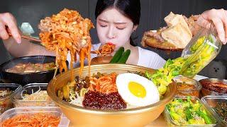 ASMR MUKBANG | 이게 찐 집밥이지  양푼보리밥에 엄마표 여름나물 가득 넣고 와구와구 비벼먹기! 나물비빔밥 & 차돌된장찌개 먹방 BIBIMBAP! HOME MEAL