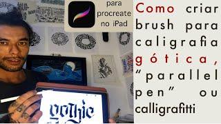 Como fazer ou criar brush no procreate no estilo parallel pen, para caligrafia gótica calligraffiti