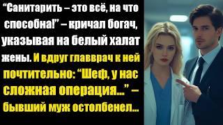 “Санитарить – это всё, на что способна!” – кричал богач, указывая на белый халат жены. И вдруг...