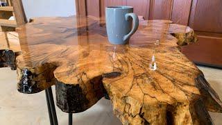 Spalted Maple Coffee tables with coffee metallic epoxy center