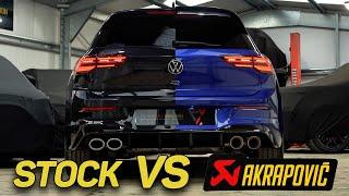 Akrapovic VS Stock Exhaust Sound Comparison VW Golf R (MK8) - Is a £3600 Titanium Exhaust Worth it?
