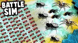 1000 FIRE ANTS Army vs Giant SPIDERS!  (Empires of the Undergrowth NEW Battle Simulator Mode)