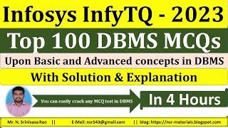 Top 100 DBMS MCQs with Solution and Explanation for InfyTQ 2023 Exam | InfyTQ DBMS MCQs 2023
