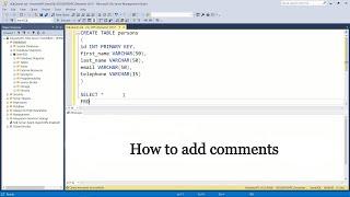 How to ADD a COMMENTS in SQL