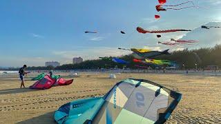 74km Pranburi beach to North Cha-am beach downwind kitesurfing