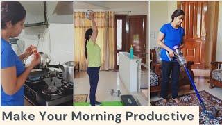 Productive Mom's Morning Routine|| Workout, Cooking & Cleaning