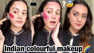 Indian Makeup look /Testing Viral blush technique / kp styles