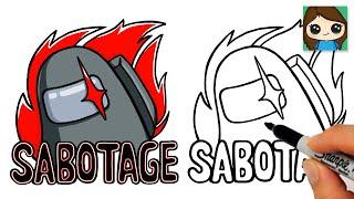 How to Draw AMONG US SABOTAGE ButtonGame Logo