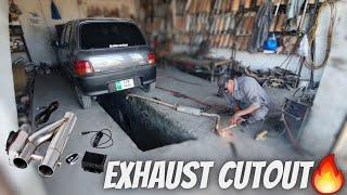 Installed custom made exhaust cutout in dihatsu coure| KALACARIAN Project series Episode 141.